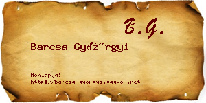 Barcsa Györgyi névjegykártya