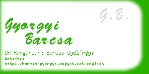gyorgyi barcsa business card